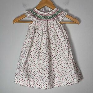 Silly Goose Hand Smocked Pink Flowers Bishop Dress 18 months